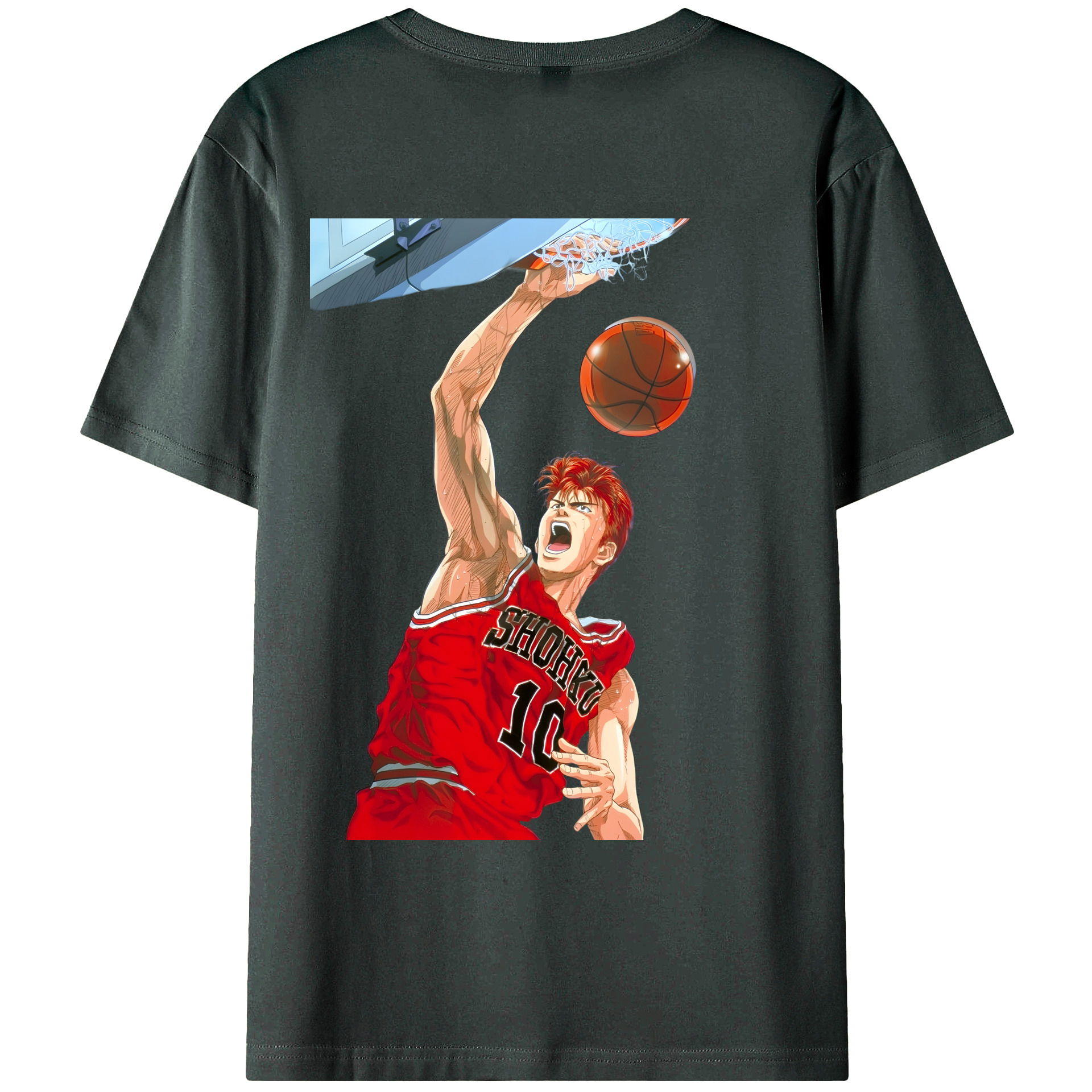（画像用） SLAM DUNK／スラムダンク 綿100％ メンズ半袖Tシャツ（バックプリント） 通気性